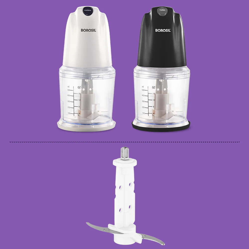 Spare Chopping Blade WH Metal Pin V2 For Chefdelite 260W Chopper-White & Black (BCH26PBB41)