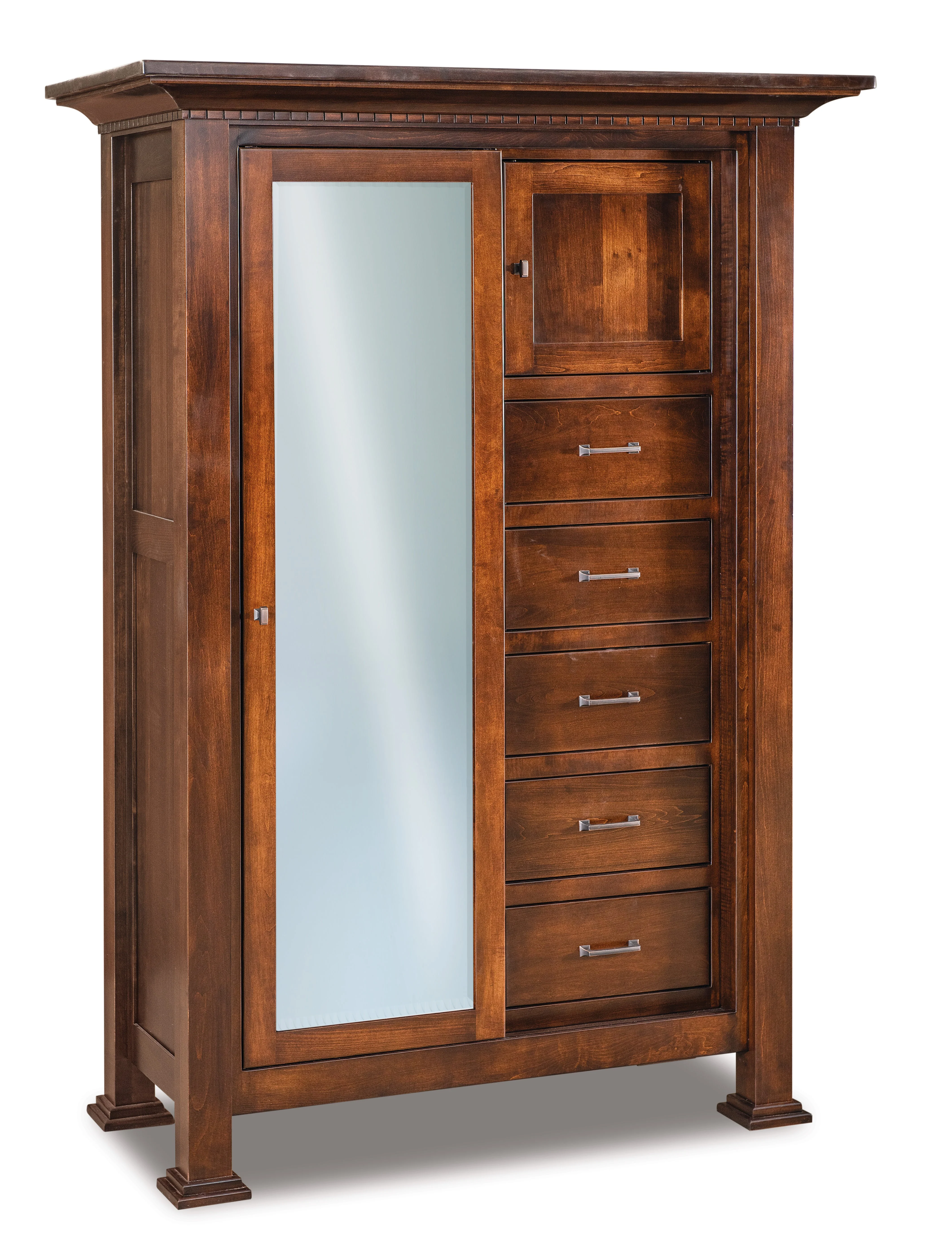 Amish Empire Five Drawer One Door With Sliding Door Chifferobe