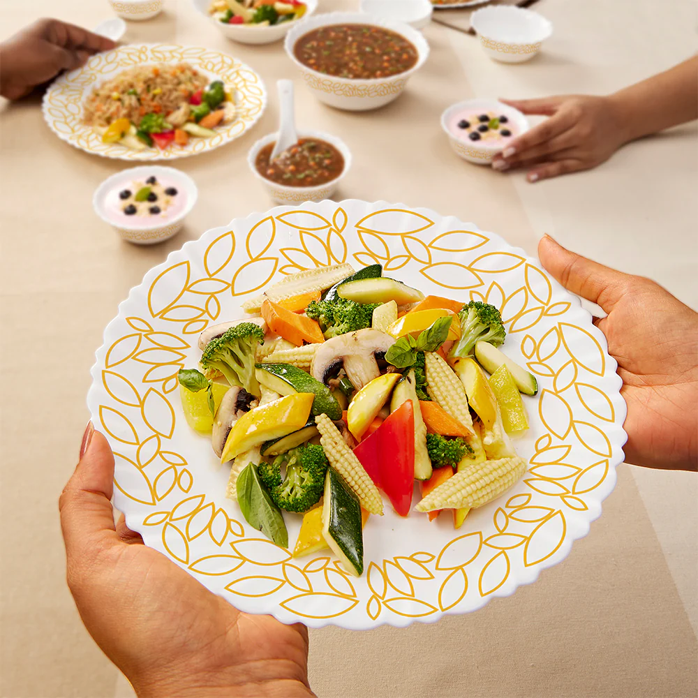 Larah by Borosil, Radiant Dinner Set, 34 pc