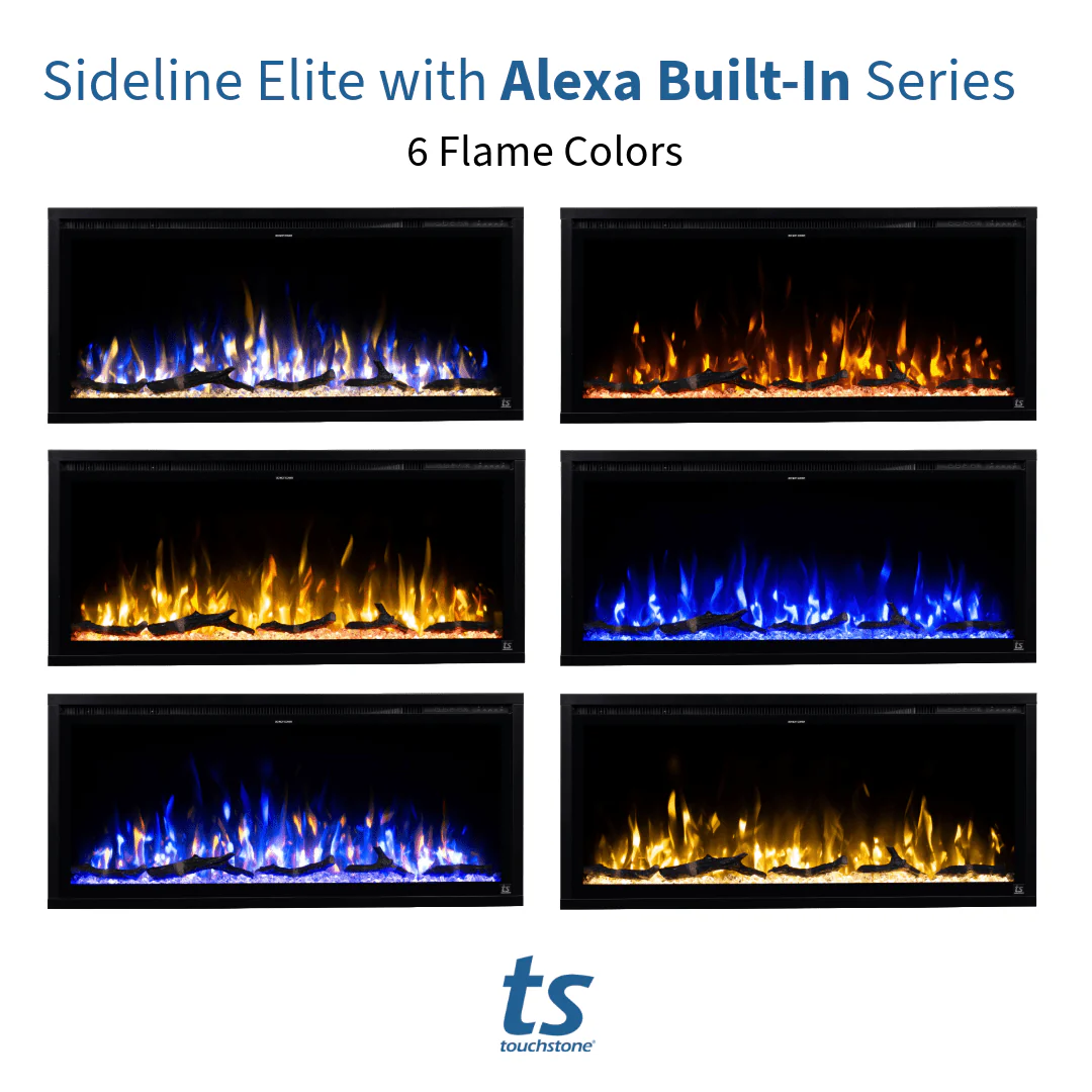 Sideline Elite 42 Inch Recessed Smart Electric Fireplace with Alexa Built-in 80068