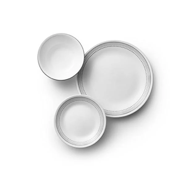 Corelle 18 Piece Mystic Gray Dinner Set White
