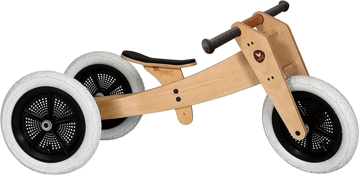 Bike 3 in 1 Wooden Balance Bike and Walker, Ages 1 to 5 Years