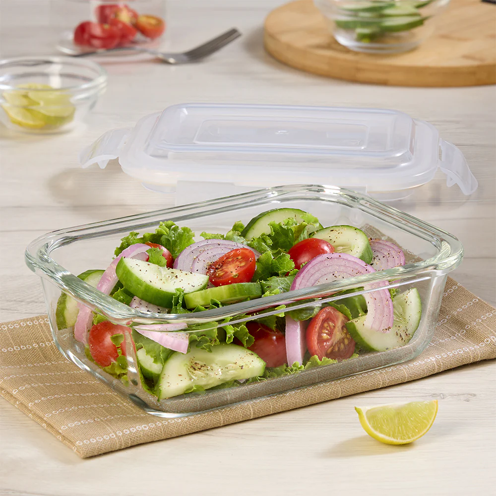 Borosil Tuff-Glass Klip n Store, Rectangular Container