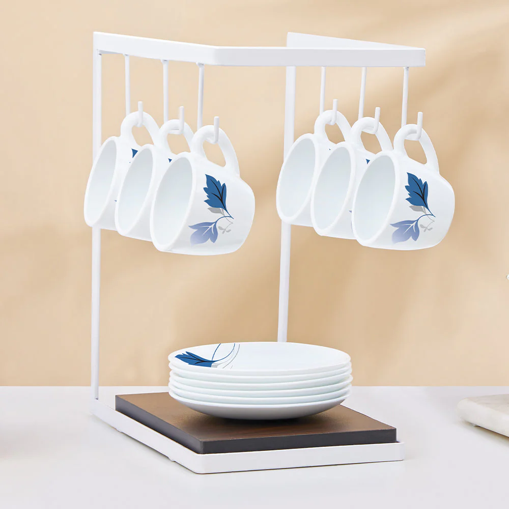 Larah by Borosil Ageria Cup n Saucer Set, 140ml x 8