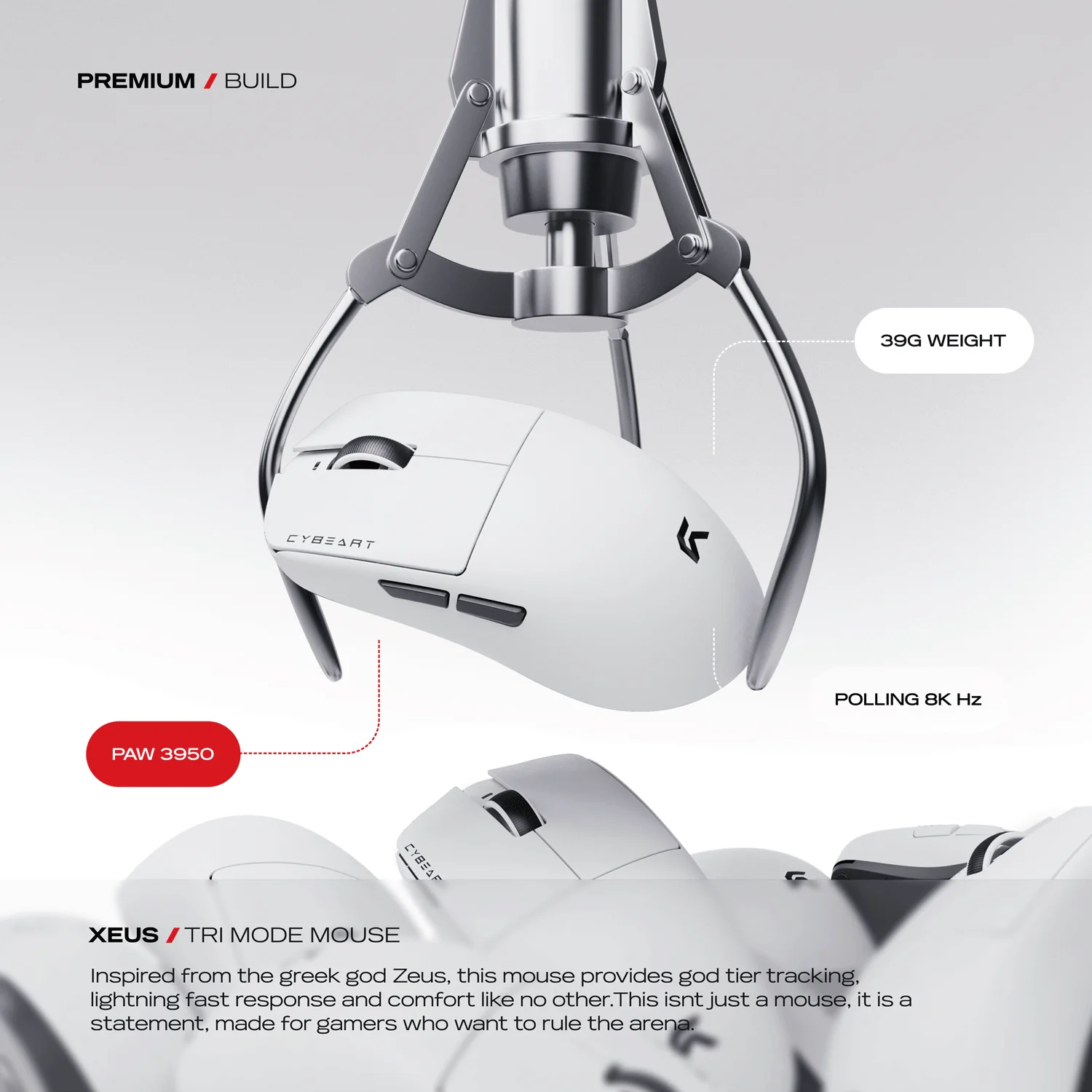 Xeus | 8K 39g Superlight Tri-Mode Gaming Mouse