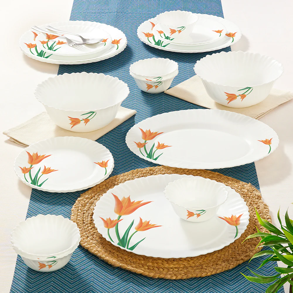 Larah by Borosil Firefly Dinner Set, 21 pc