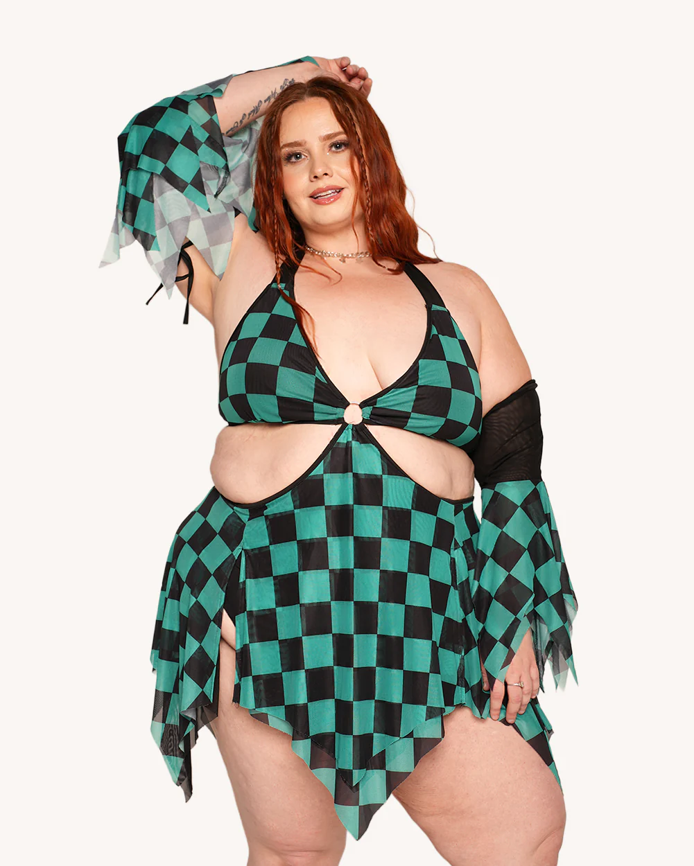 Demon's Mercy Mesh Dress with Sleeves