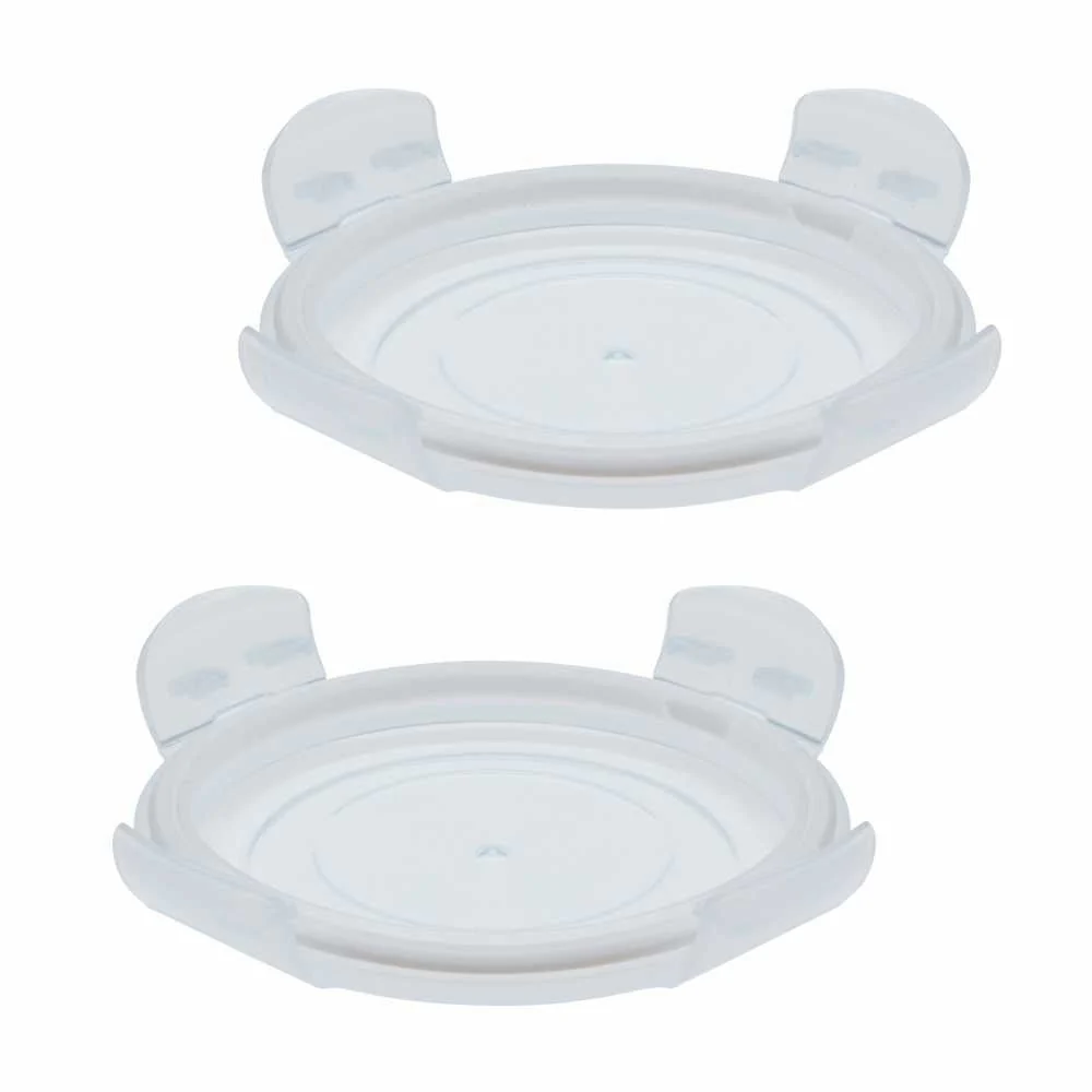 Borosil Round 400 ml Lid w Gasket, Set of 2