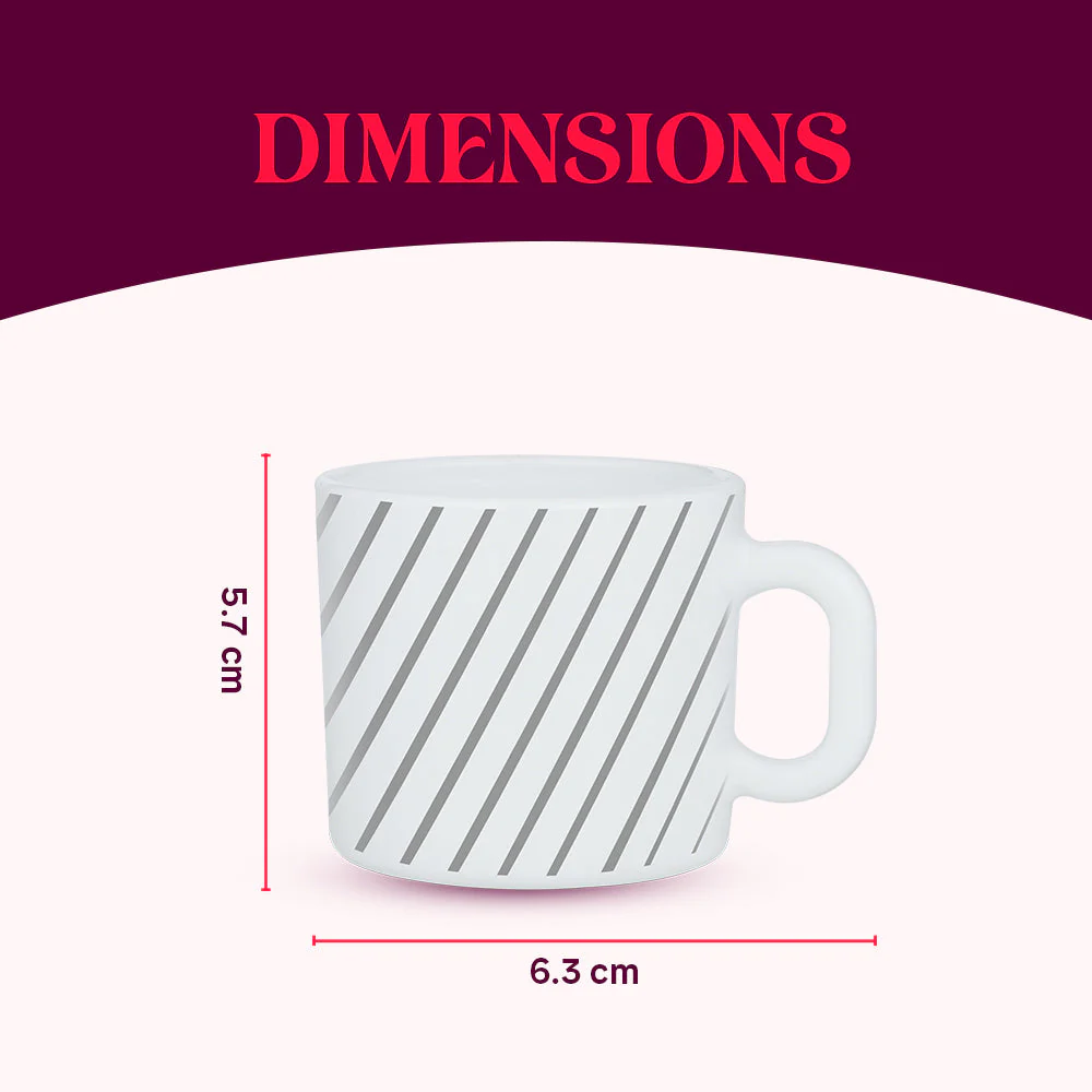 Larah by Borosil Silver Ray Mug Set, 2 x 240ml