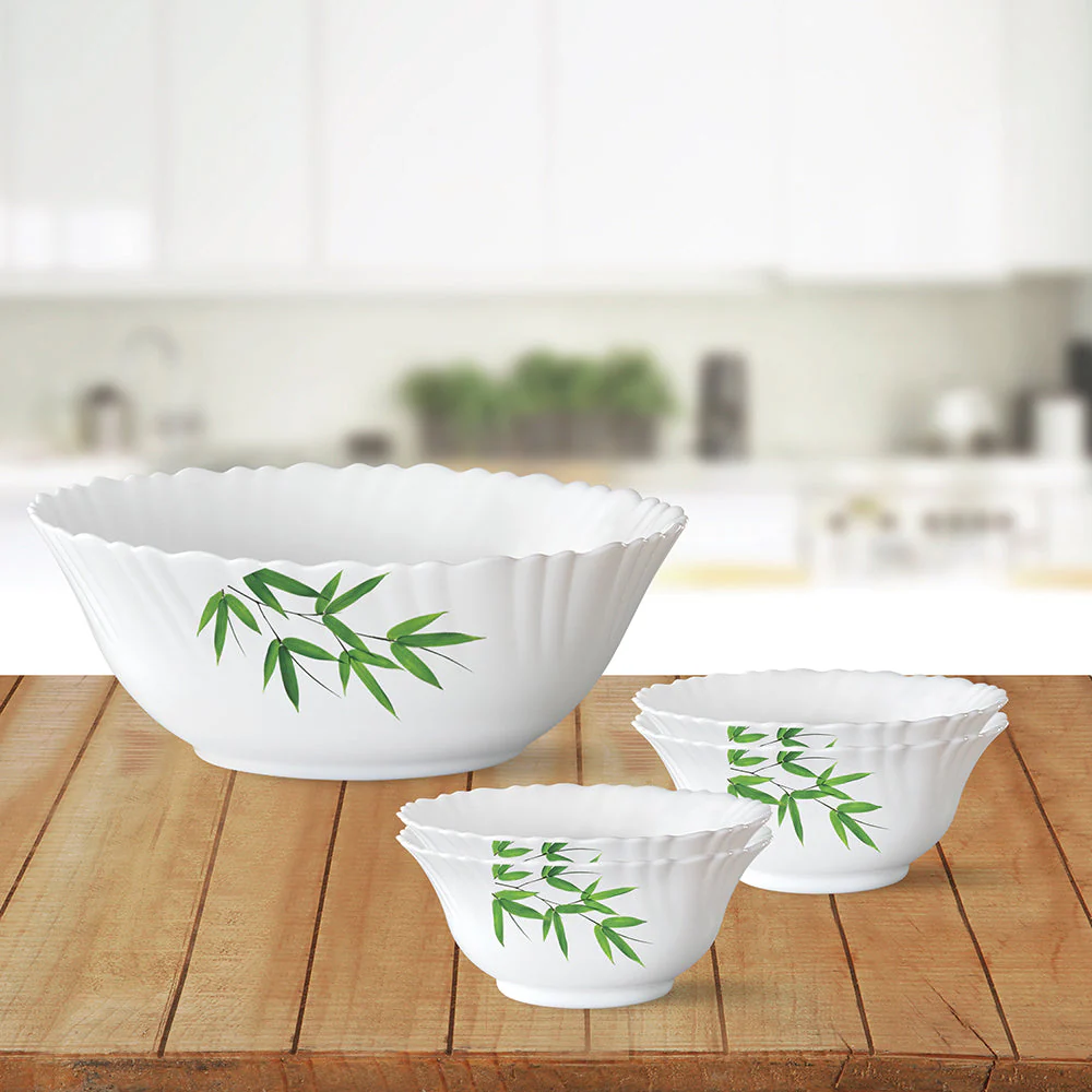 Larah by Borosil Bamboo Leaves Pudding Set, 5 pc (Mini)