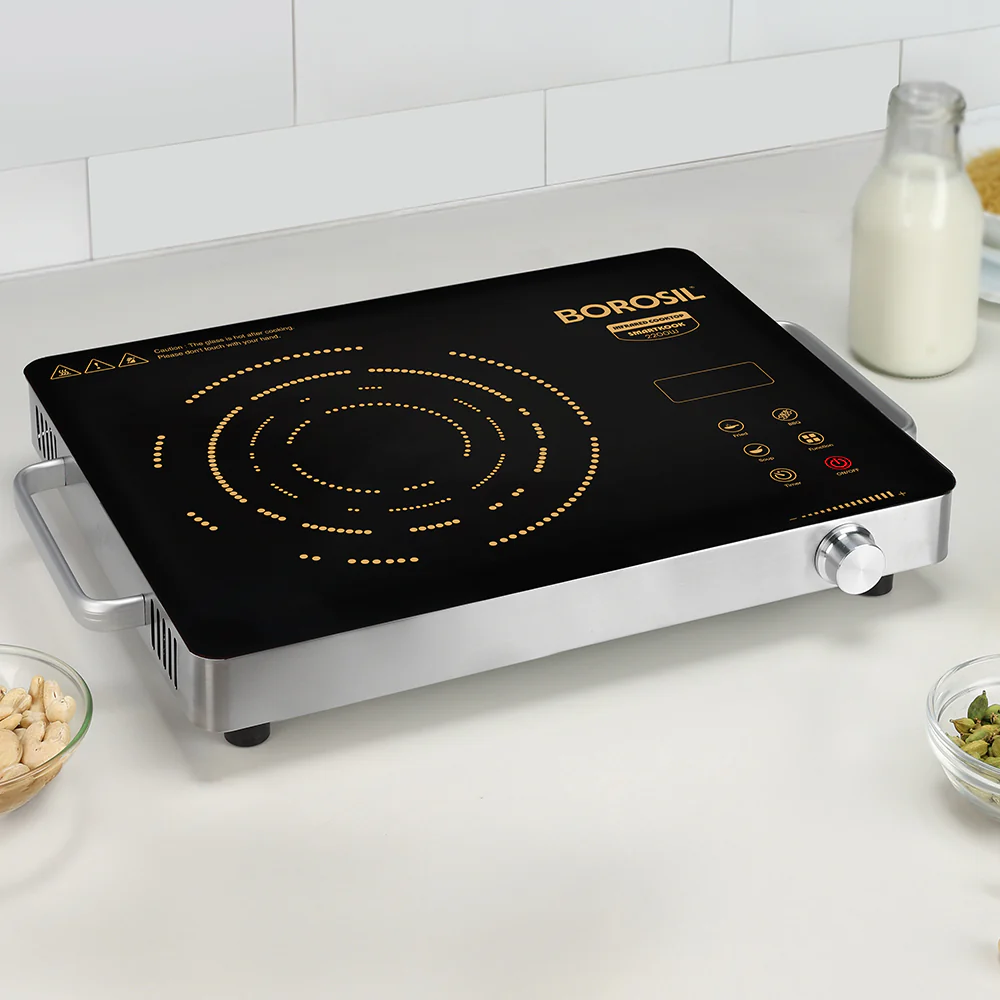 Borosil Smart Kook Infrared-PC01 Induction Cooker, 2200 W, Compatible with all Metal Cookware