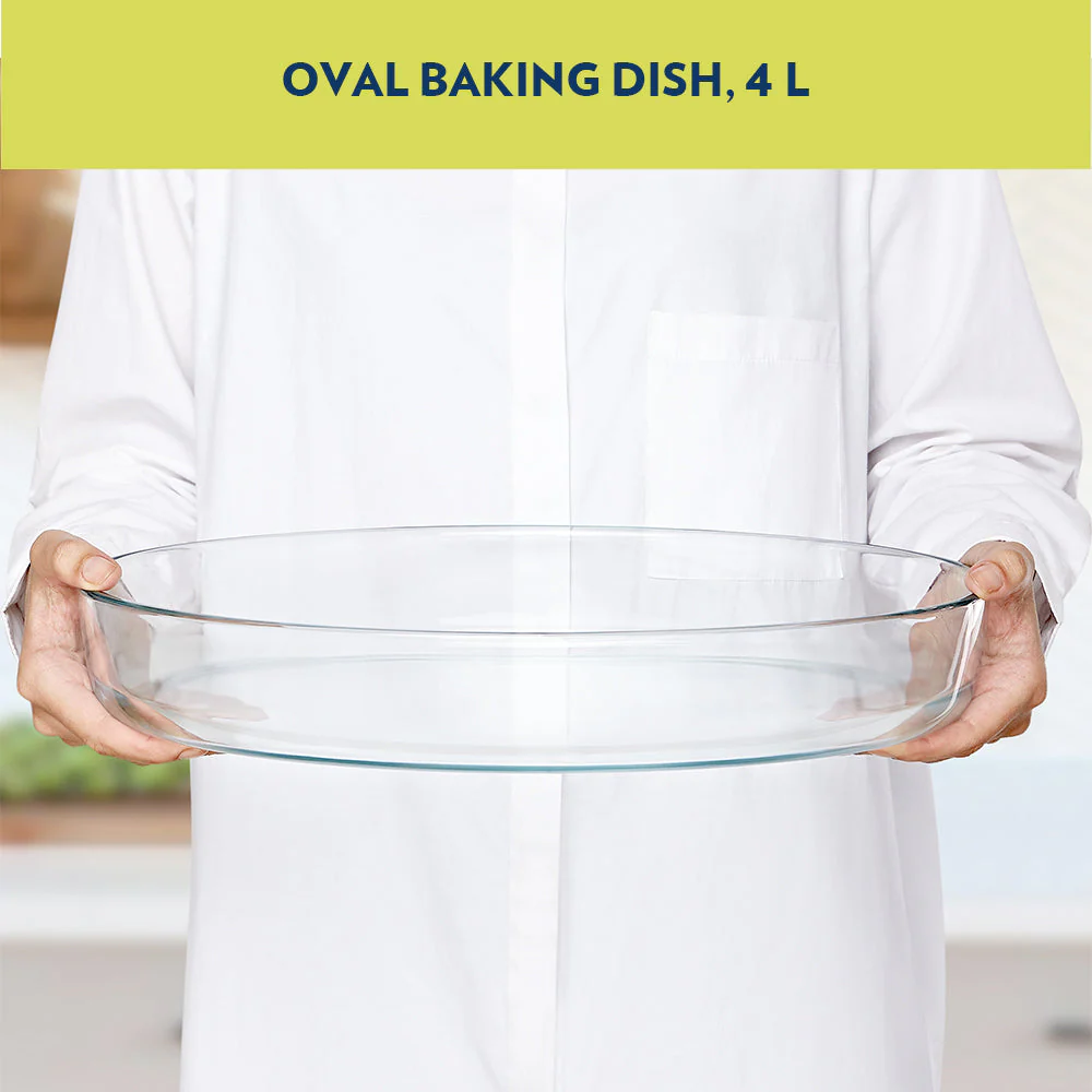 Borosil Oval Baking Dish, 4L