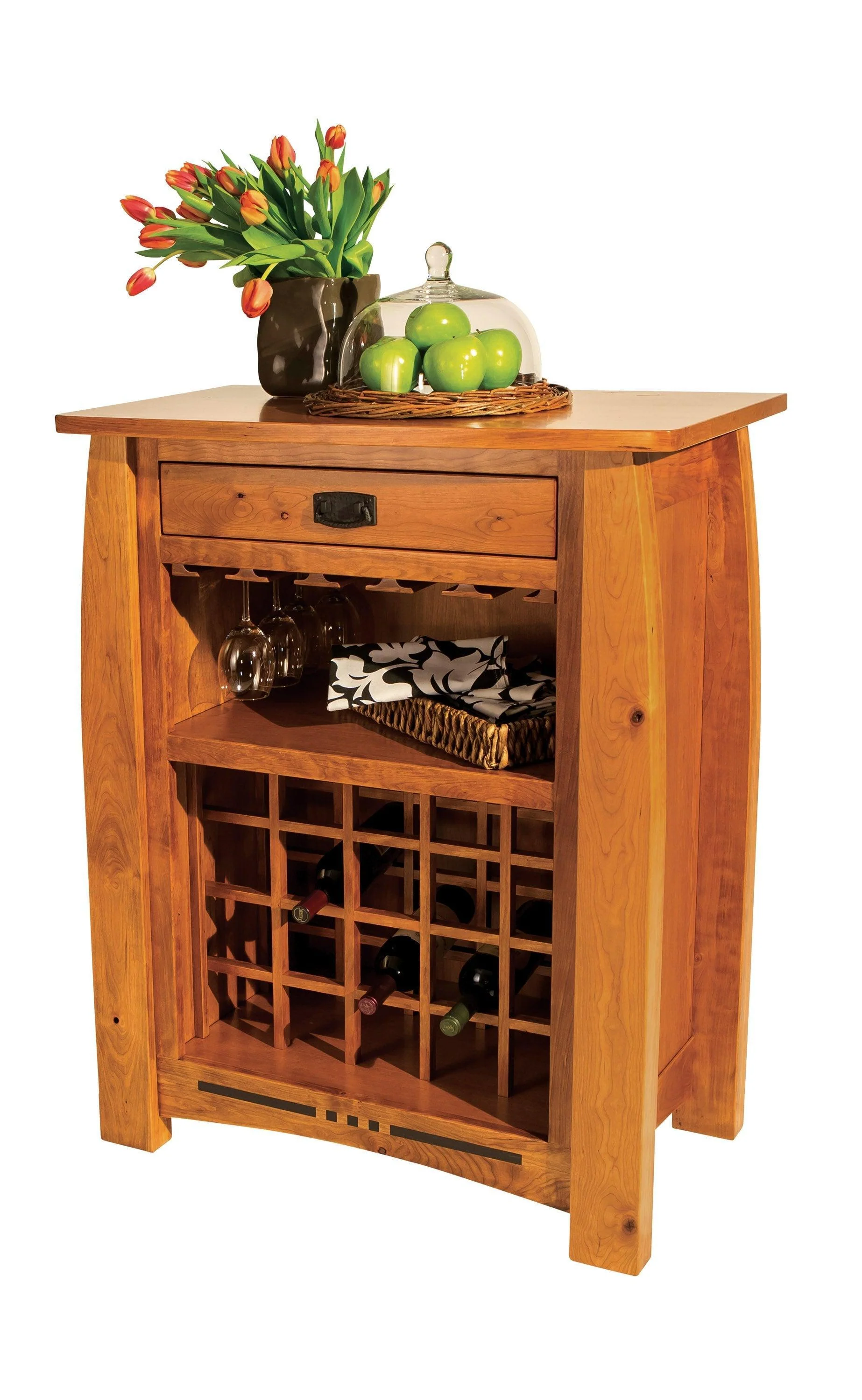 Amish Colebrook One Drawer Wine Cabinet