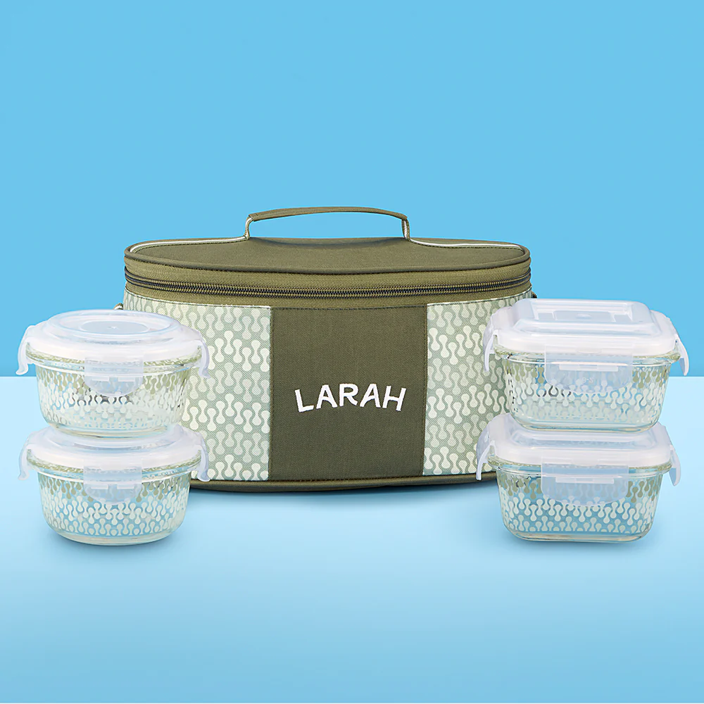 Larah Gracia Universal Glass Lunchbox, Set of 4