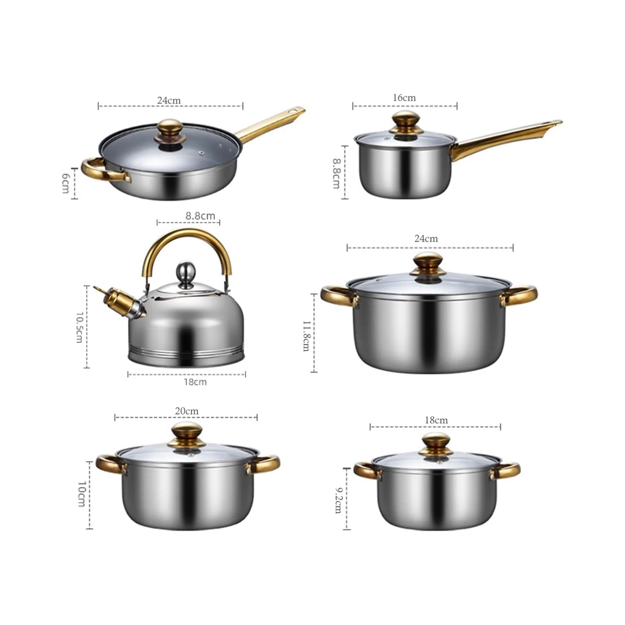 12 Piece Stainless Steel Cookware Set