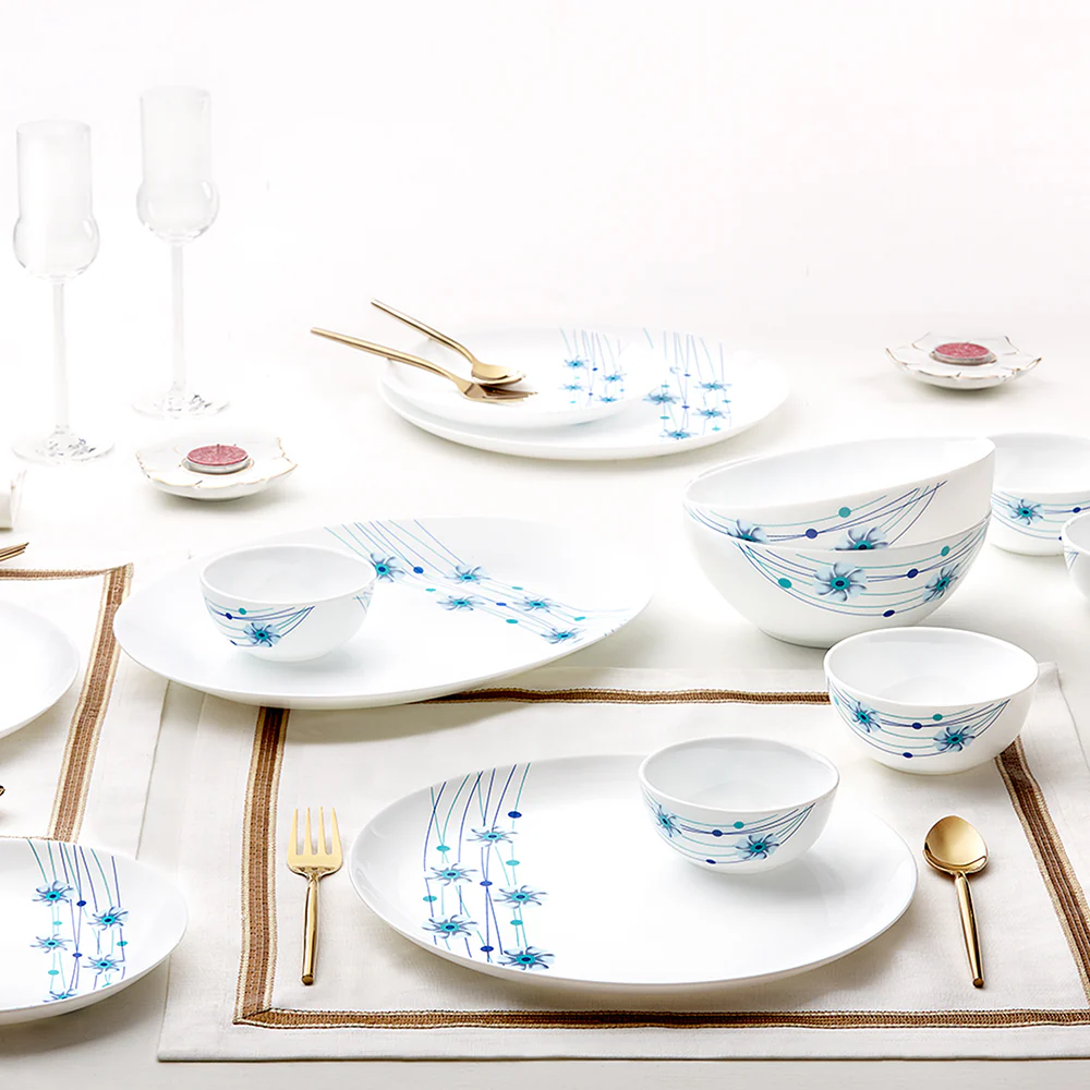 Larah by Borosil Bluebell Dinner Set, 21 pc