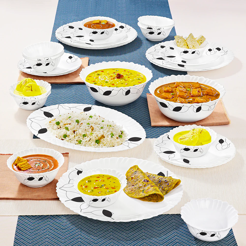 Larah by Borosil Shadow Dinner Set, 27 pc