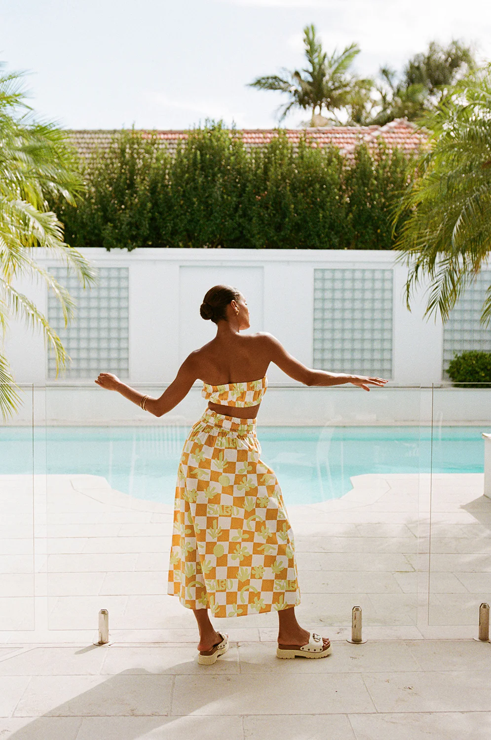 SAMPLE-Cooper Midi Skirt - Sabo Checkerboard