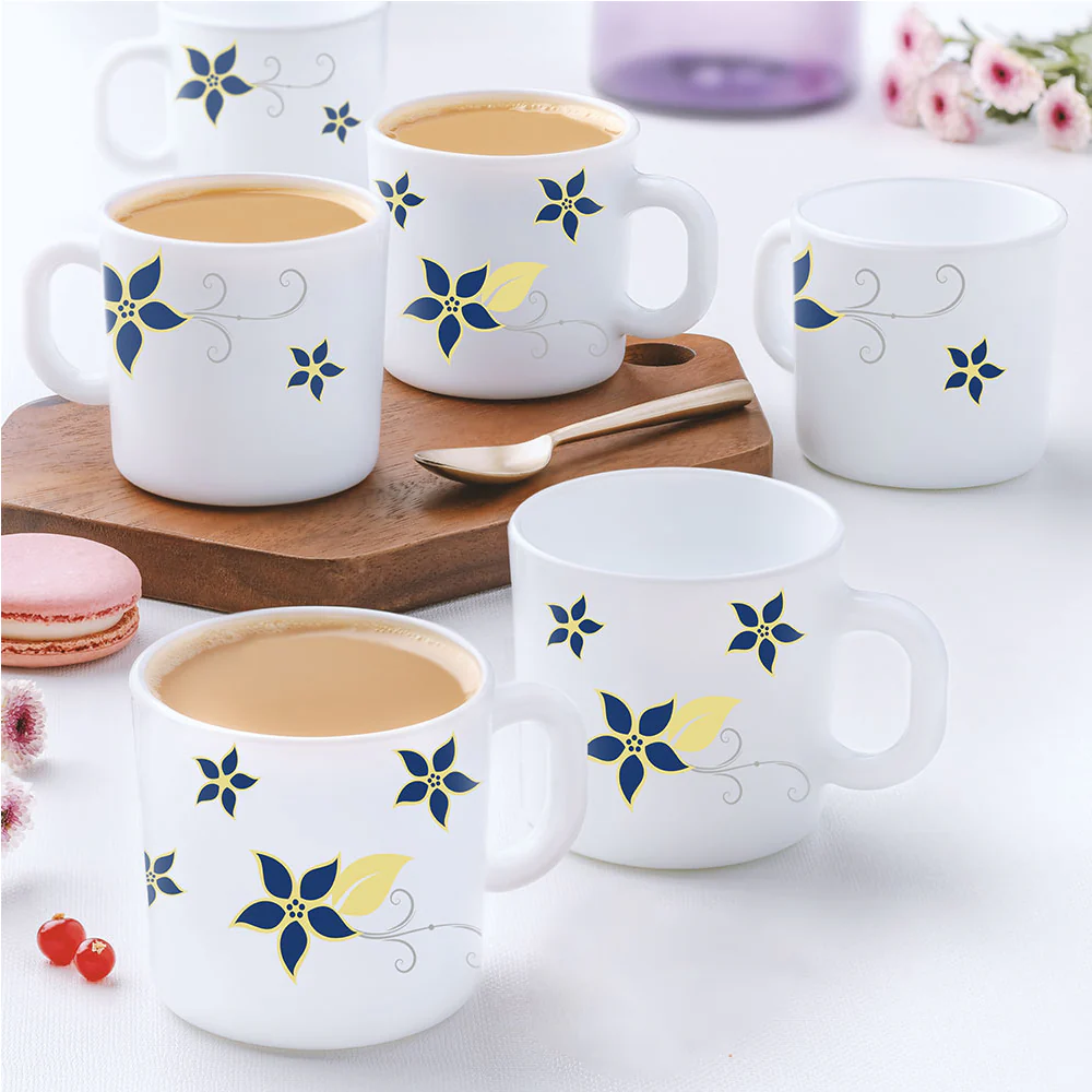 Larah by Borosil Viva Mug Set, 180ml x 6