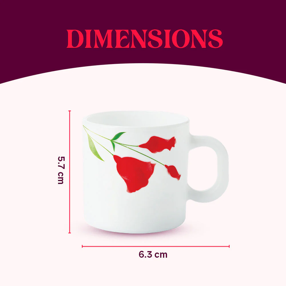 Larah by Borosil Diana Mug Set, 240ml x 2