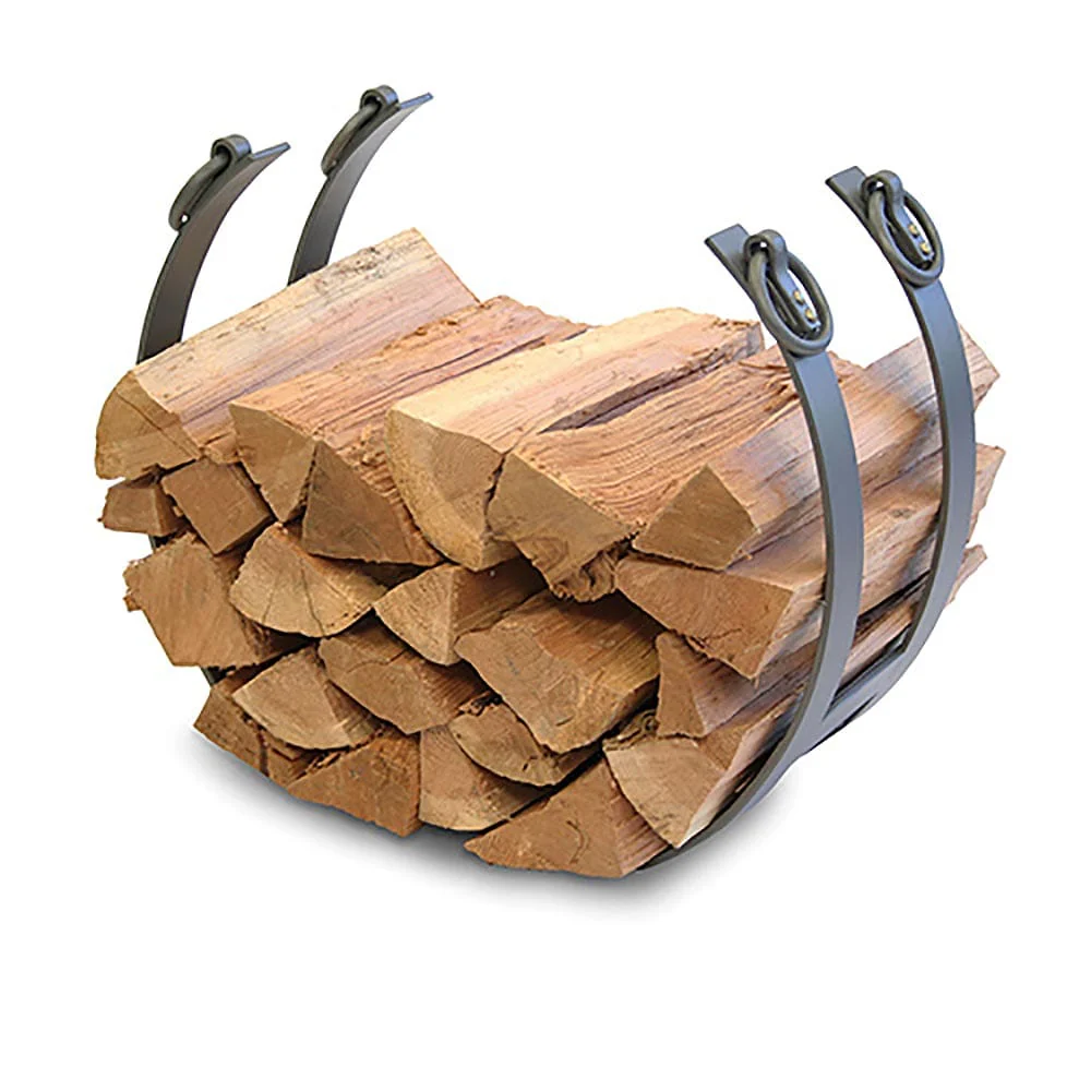 Markham Wood Holder, Natural Iron with Rivets