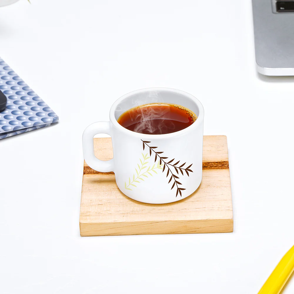 Larah by Borosil Oak Mug Set, 100ml x 6