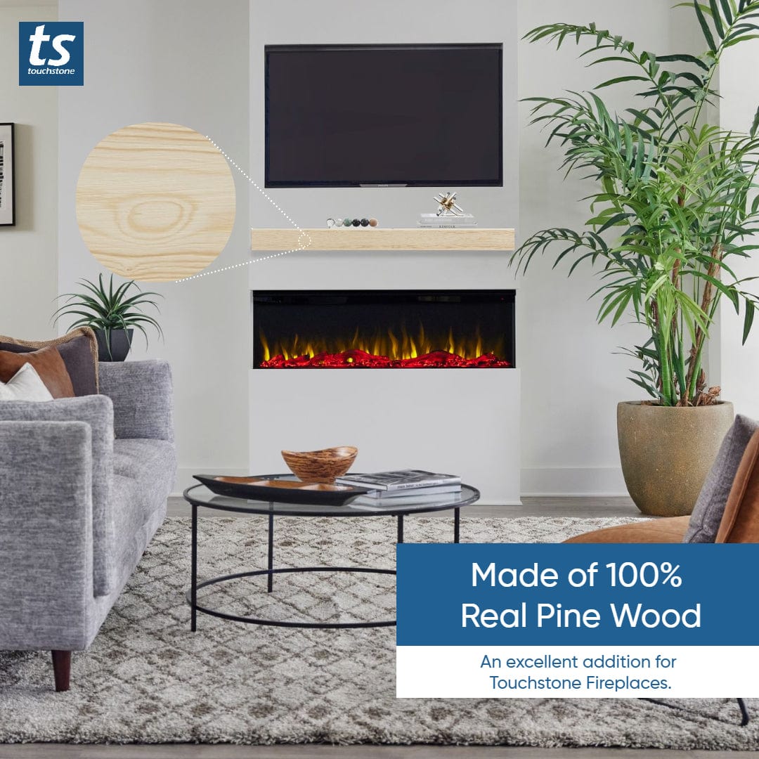 Encase Floating Unfinished Electric Fireplace Wood Mantel