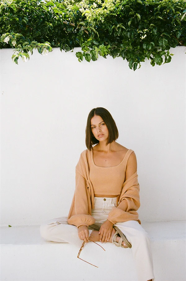 SAMPLE-Evalia Cardi - Tan