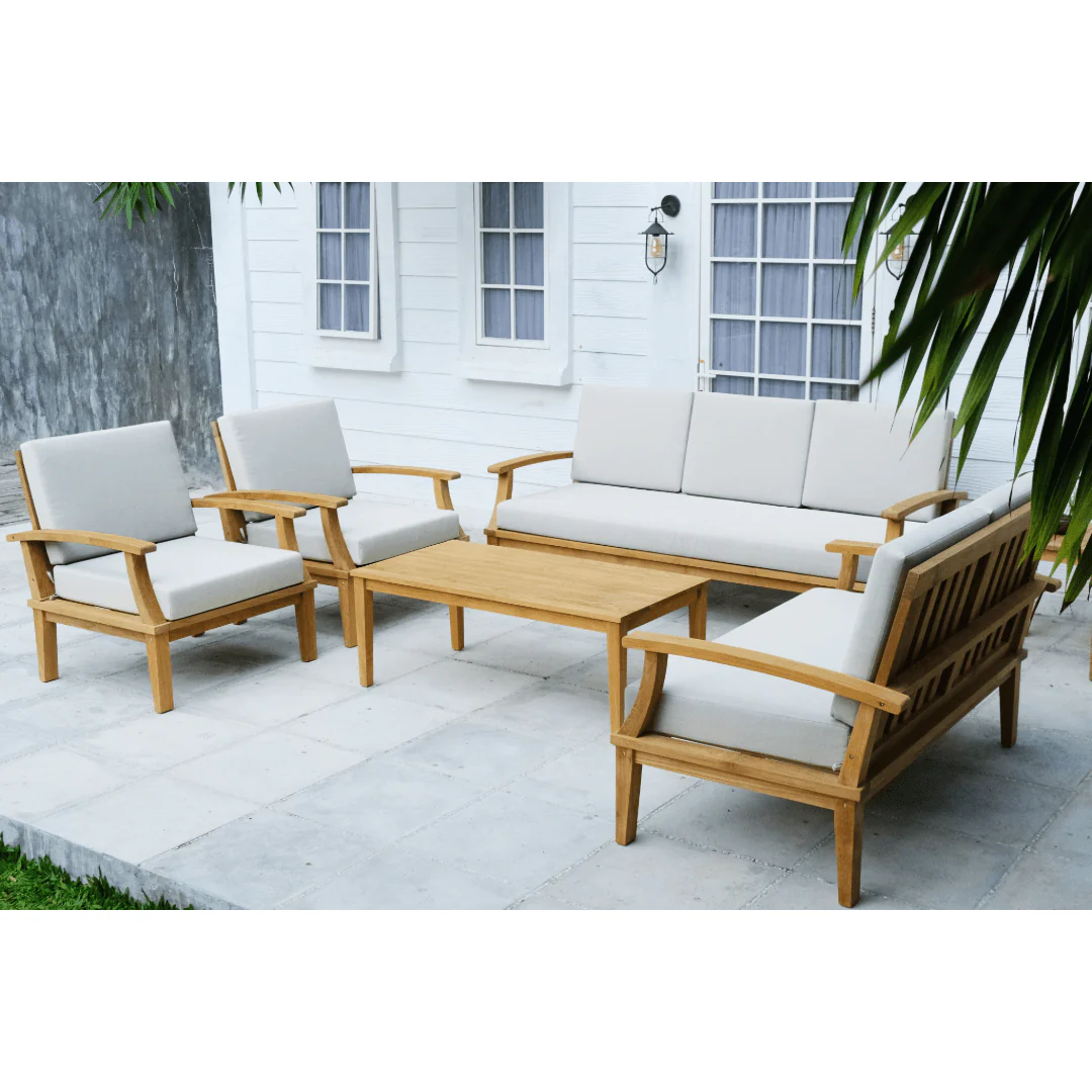 Solena Teak Outdoor Sofa Set  - 5 Pieces