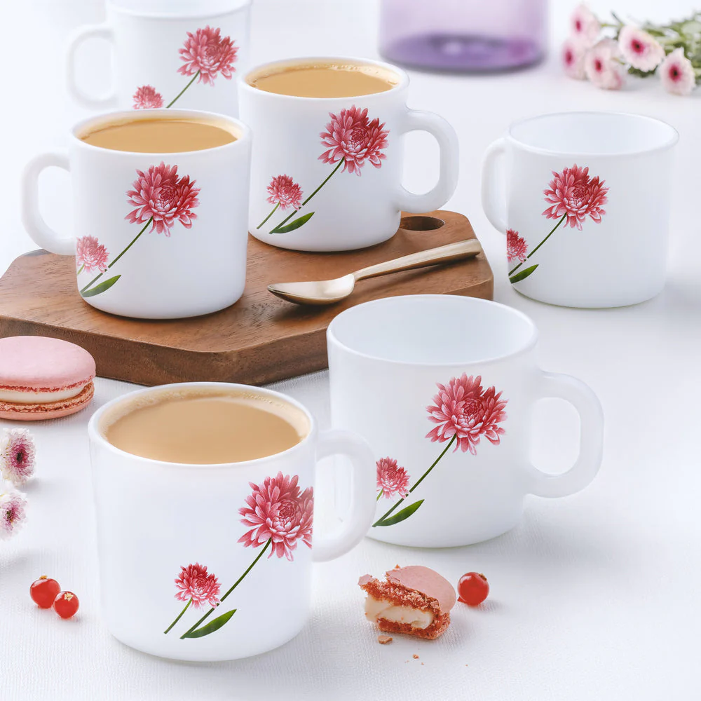 Larah by Borosil Belle Mug Set, 320ml x 4