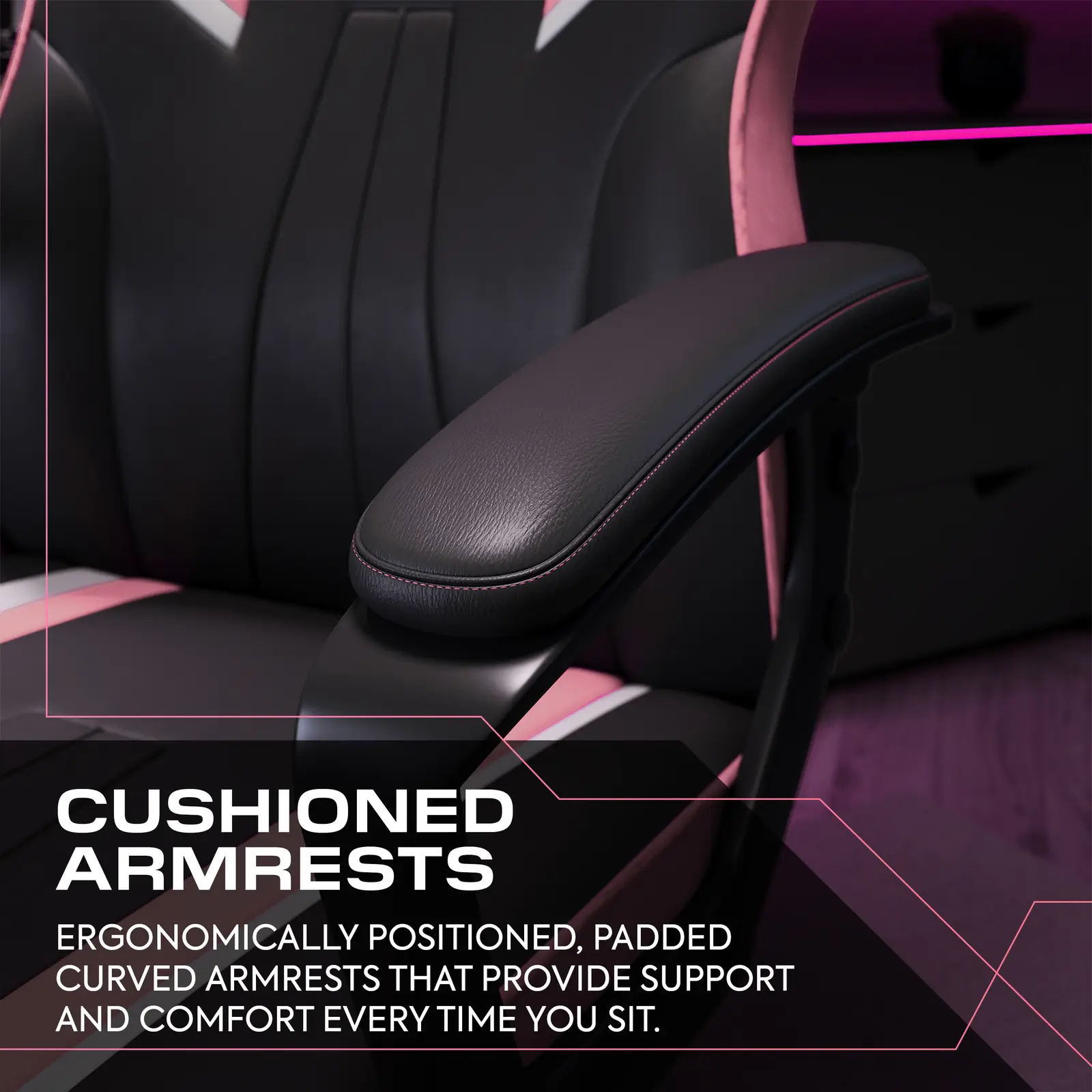 Tempest Ergonomic PC Office Gaming Chair - Pink