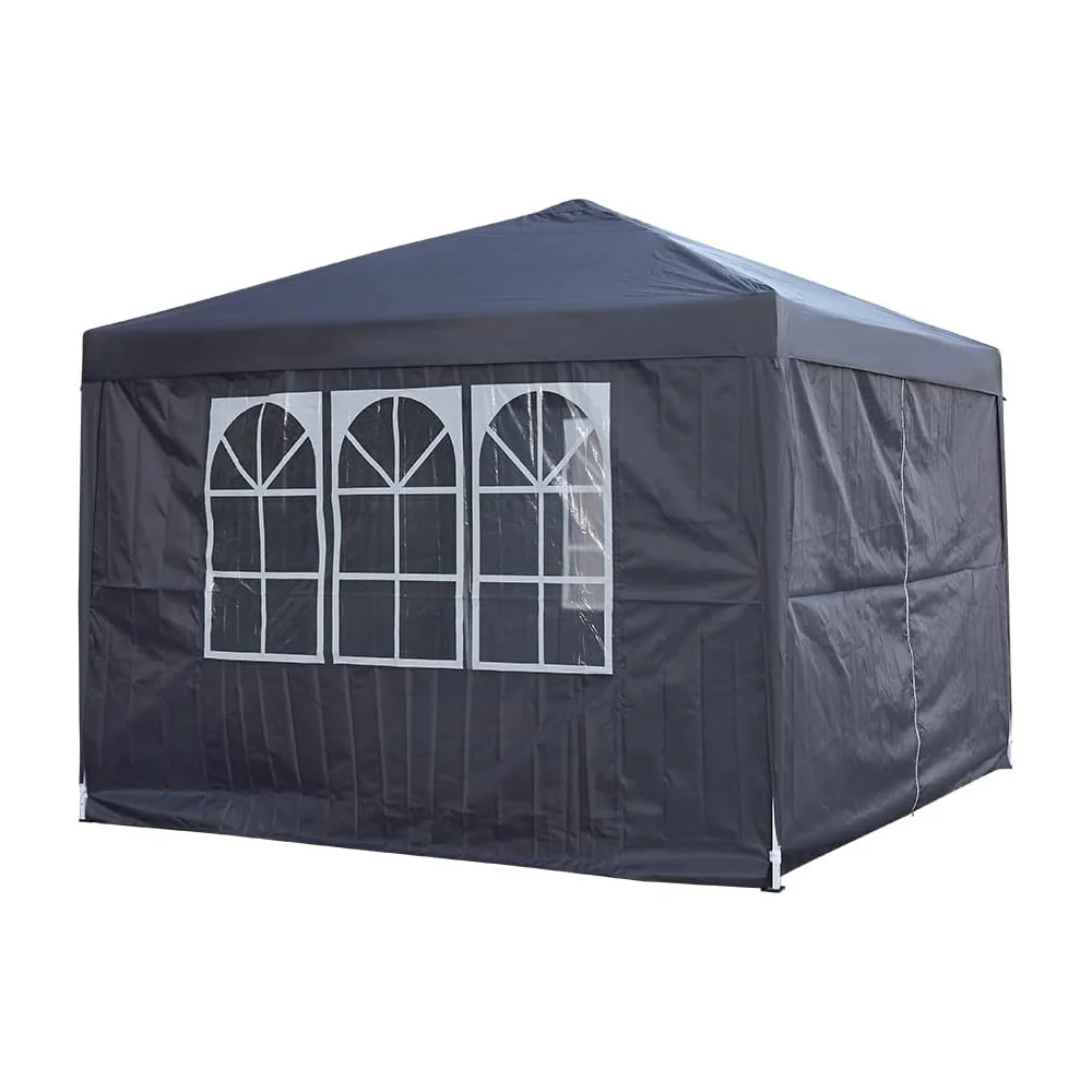 Neo 3m x 3m Grey Waterproof Pop Up Outdoor Canopy Gazebo