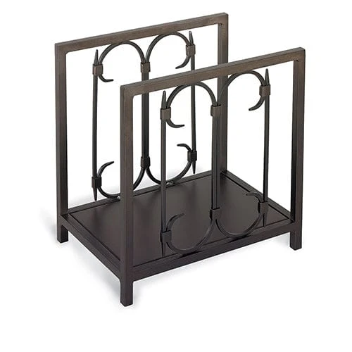 Iron Gate Wood Holder, Burnished Bronze