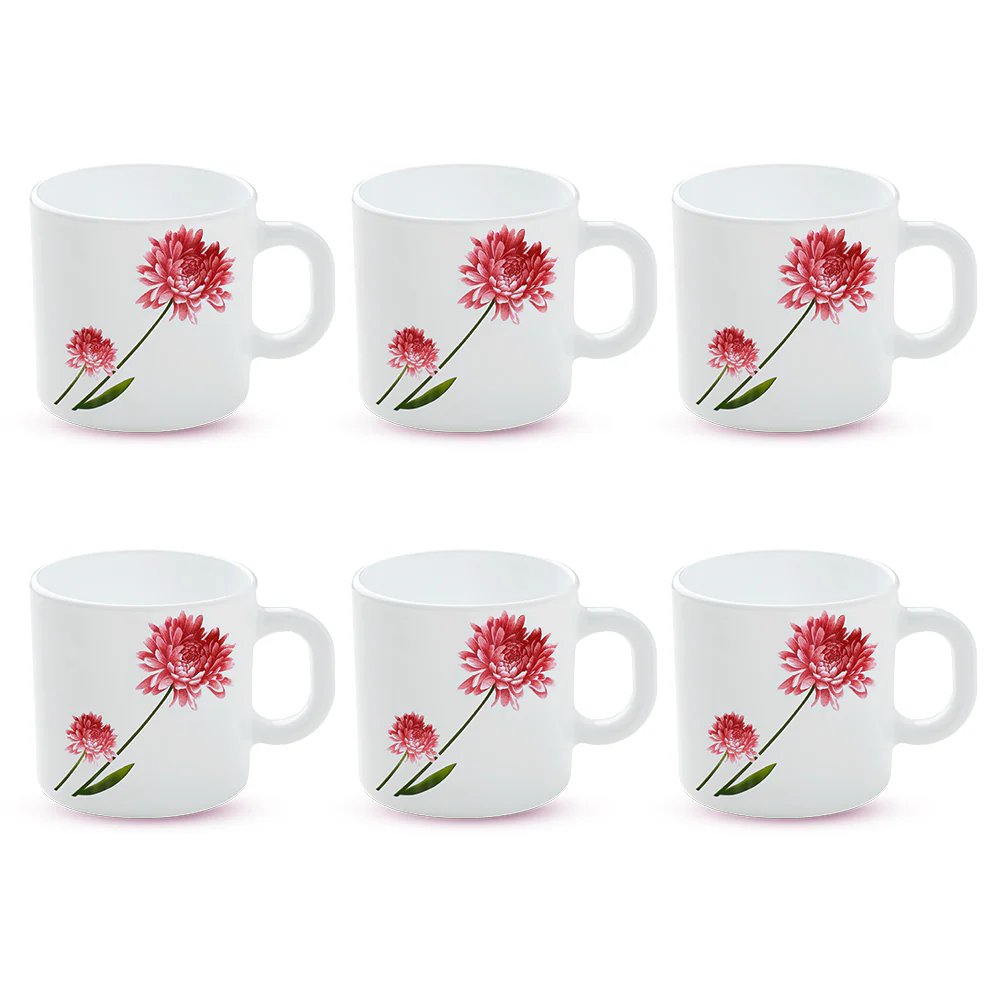 Larah by Borosil Belle Mug Set, 100ml x 6