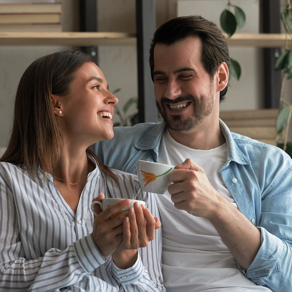 Larah by Borosil Firefly Cup n Saucer Set, 140ml x 12