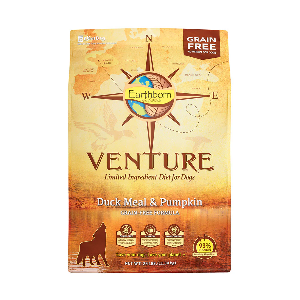 Earthborn Holistic® Venture™ Duck Meal & Pumpkin Grain Free Formula Dog Food 25 Lbs