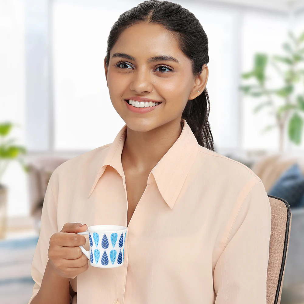 Larah by Borosil Crysta Fable Mug Set, 100ml x 6