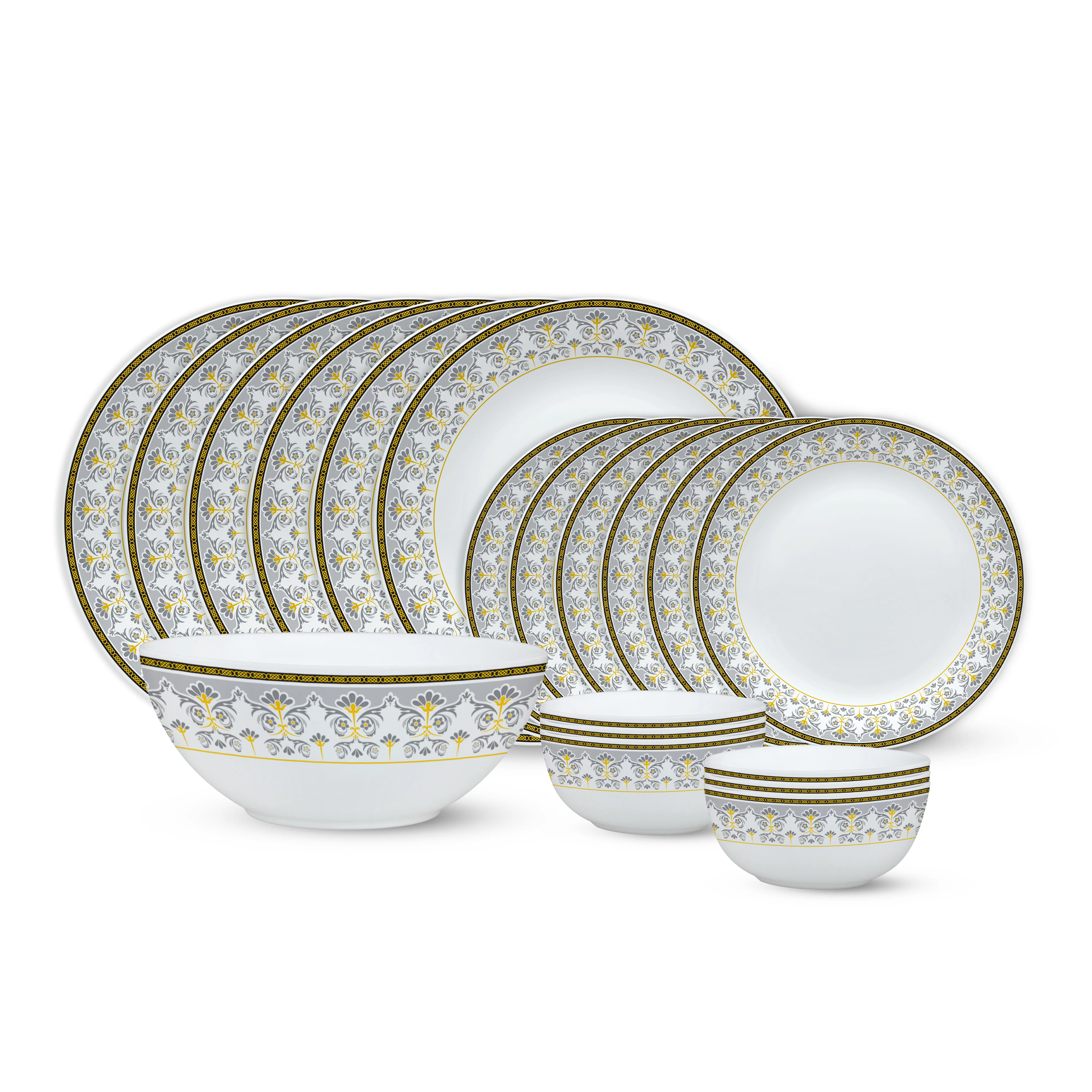 Larah by Borosil Vatika Dinner Set, 19 pc