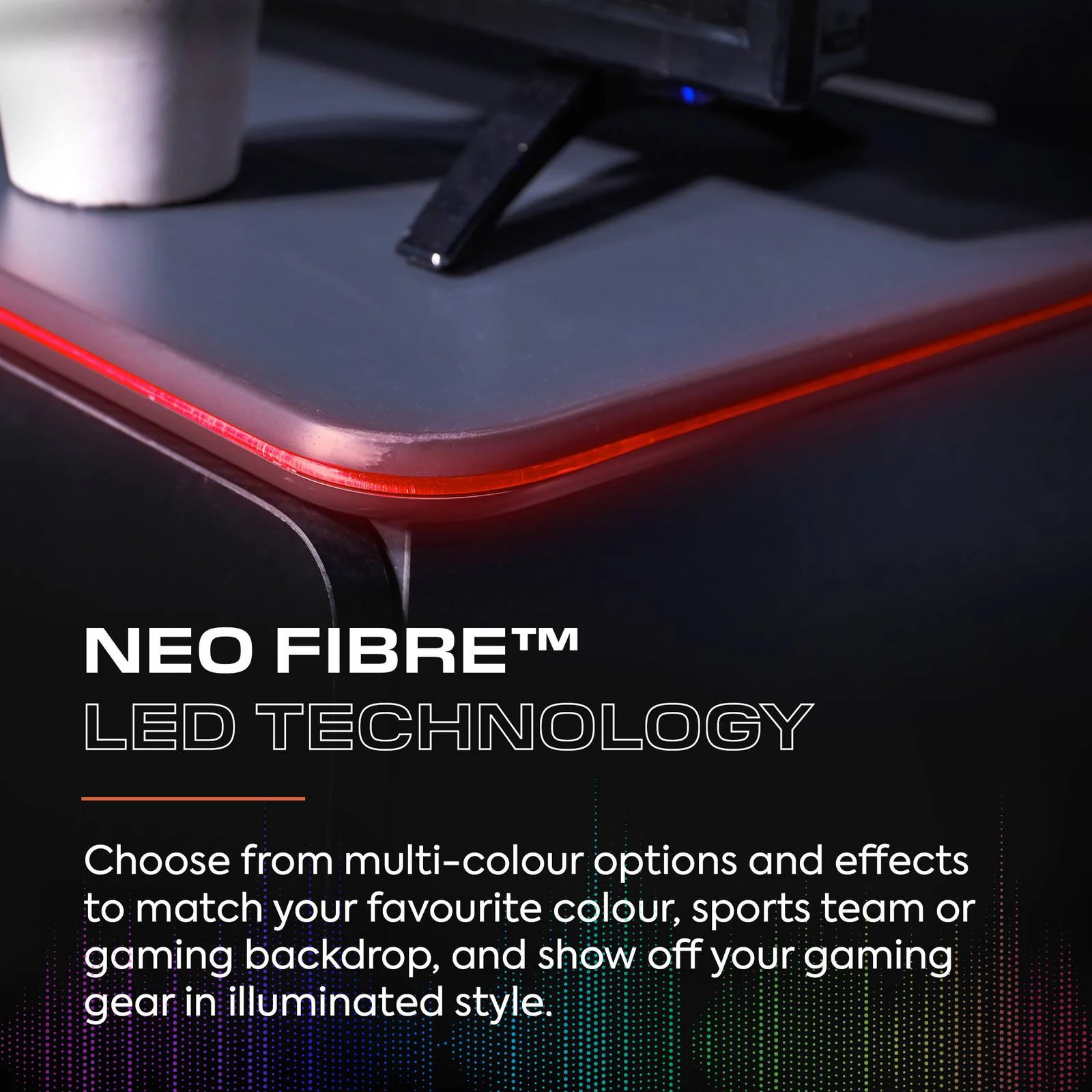 Carbon-Tek LED TV Media Unit - Grey / Blue RGB