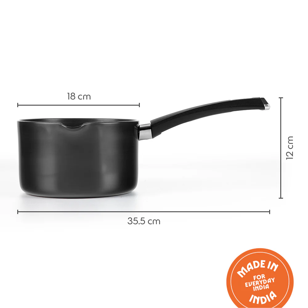 Hard Anodized Induction Base Spout Sauce Pan, 18 cm / 2.5L