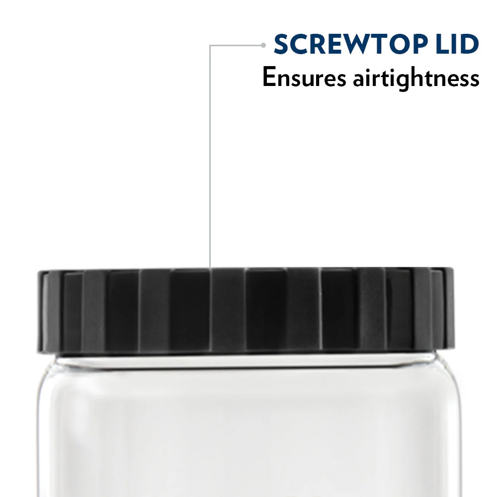 Endura Airtight Glass Jar with Black Lid
