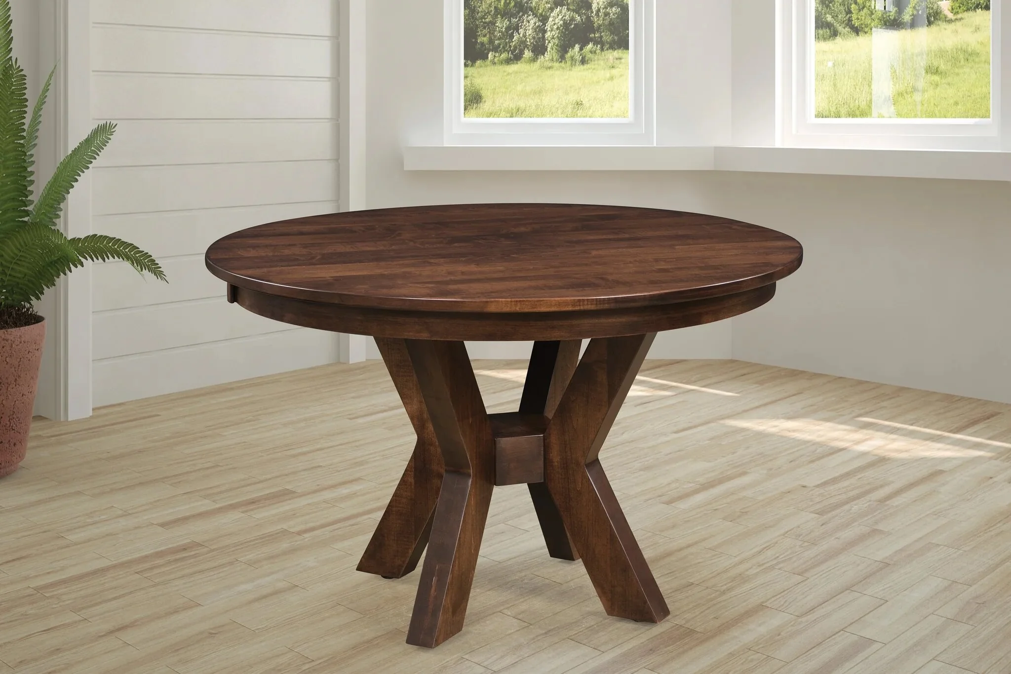 Amish Bradley Round Single Pedestal Table