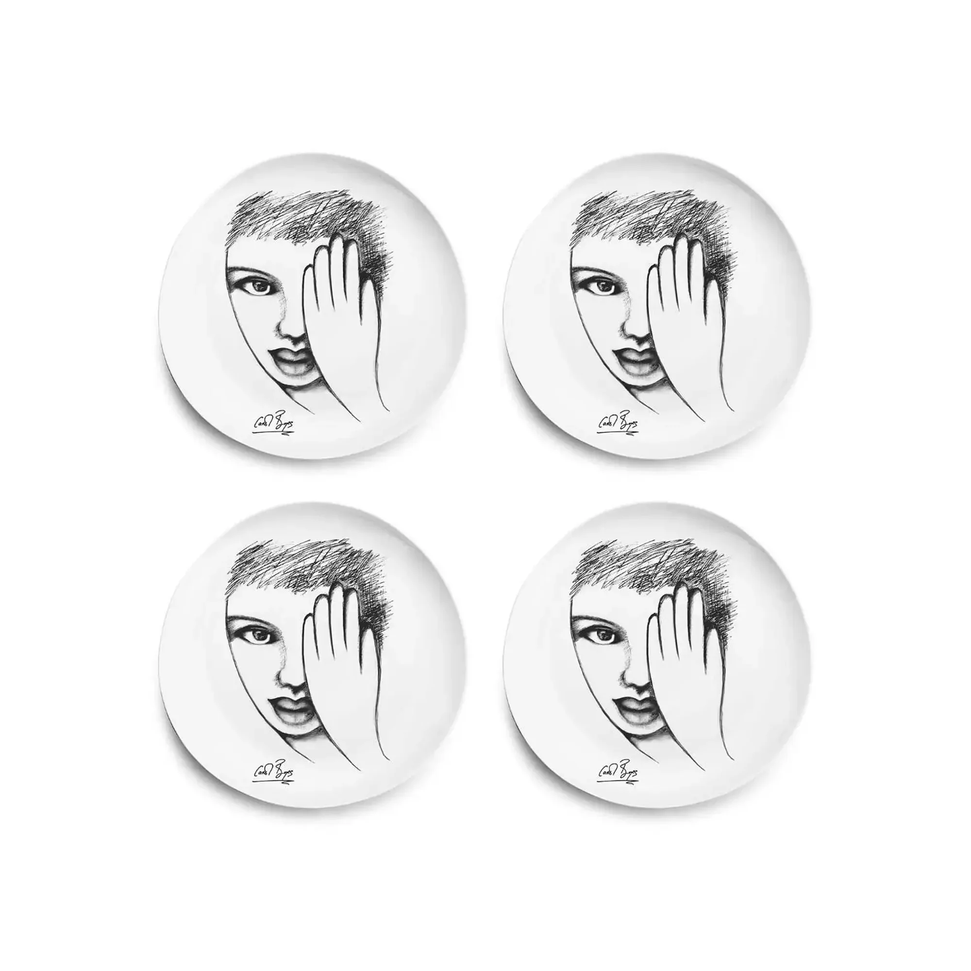 Carrol Boyes 4 Piece Eye for Detail Dinner Plate Set White