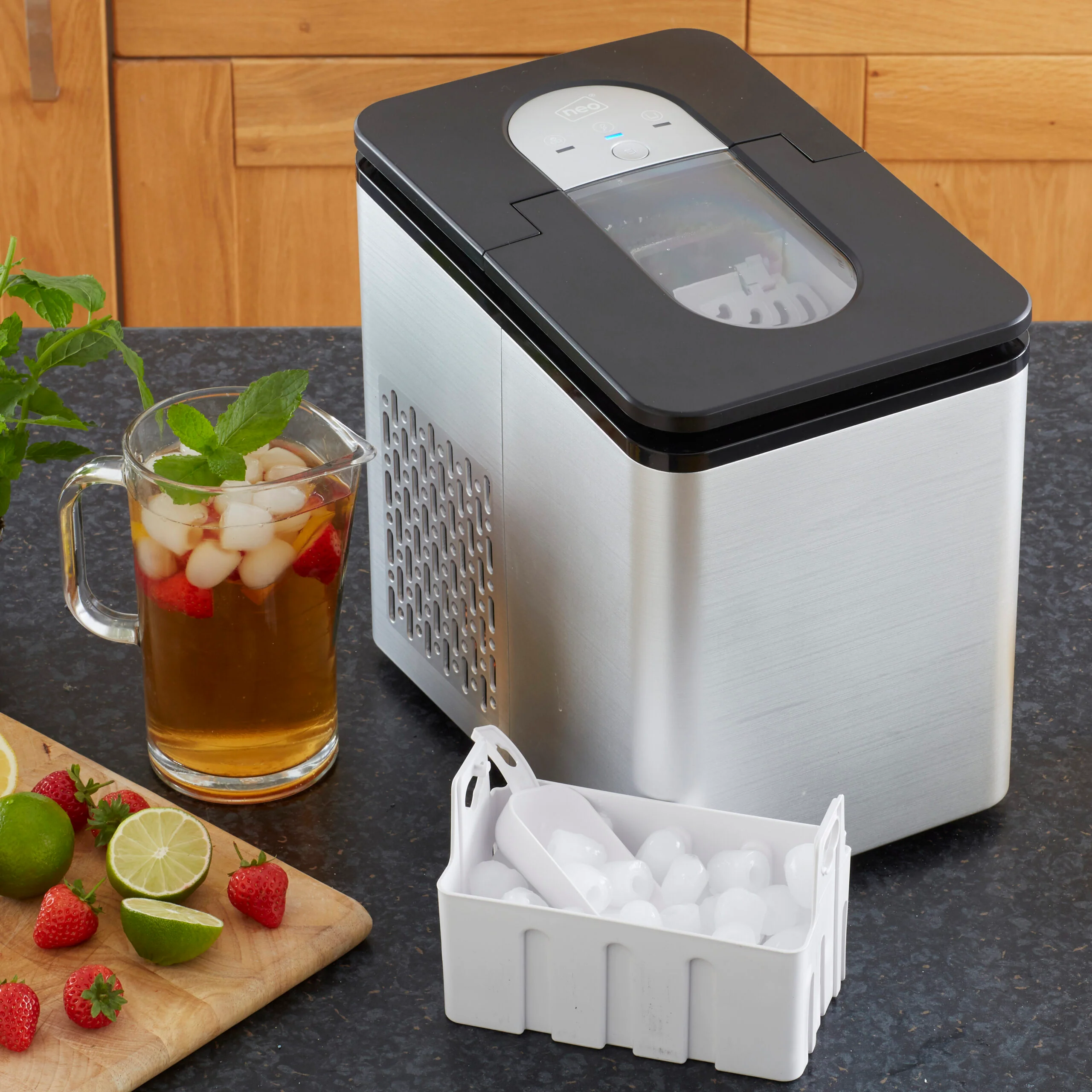 Neo Chrome 1.7L Electric Ice Cube Maker Machine