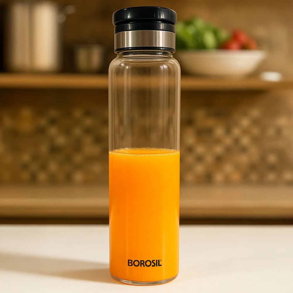 EasyGo Clear Glass Bottle, Easy Grip Lid