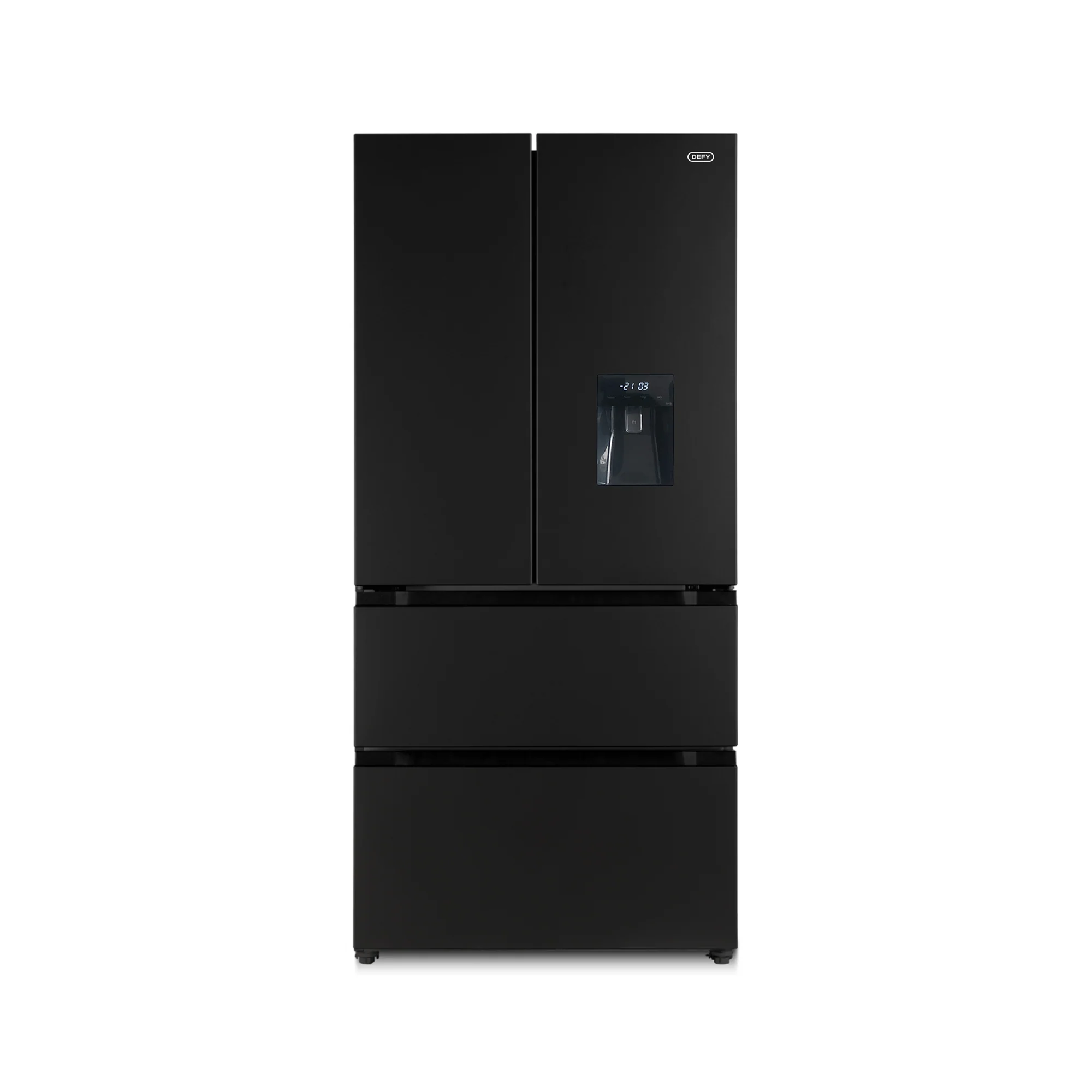 Defy 492L Onyx French Door Fridge Freezer Black