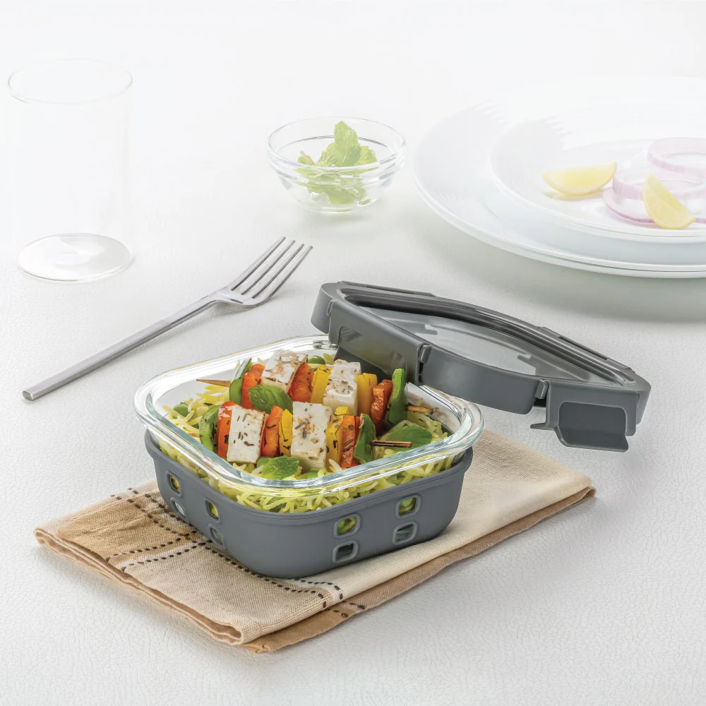 Borosil Tuff-Glass Klip n Store Plus, Square Container