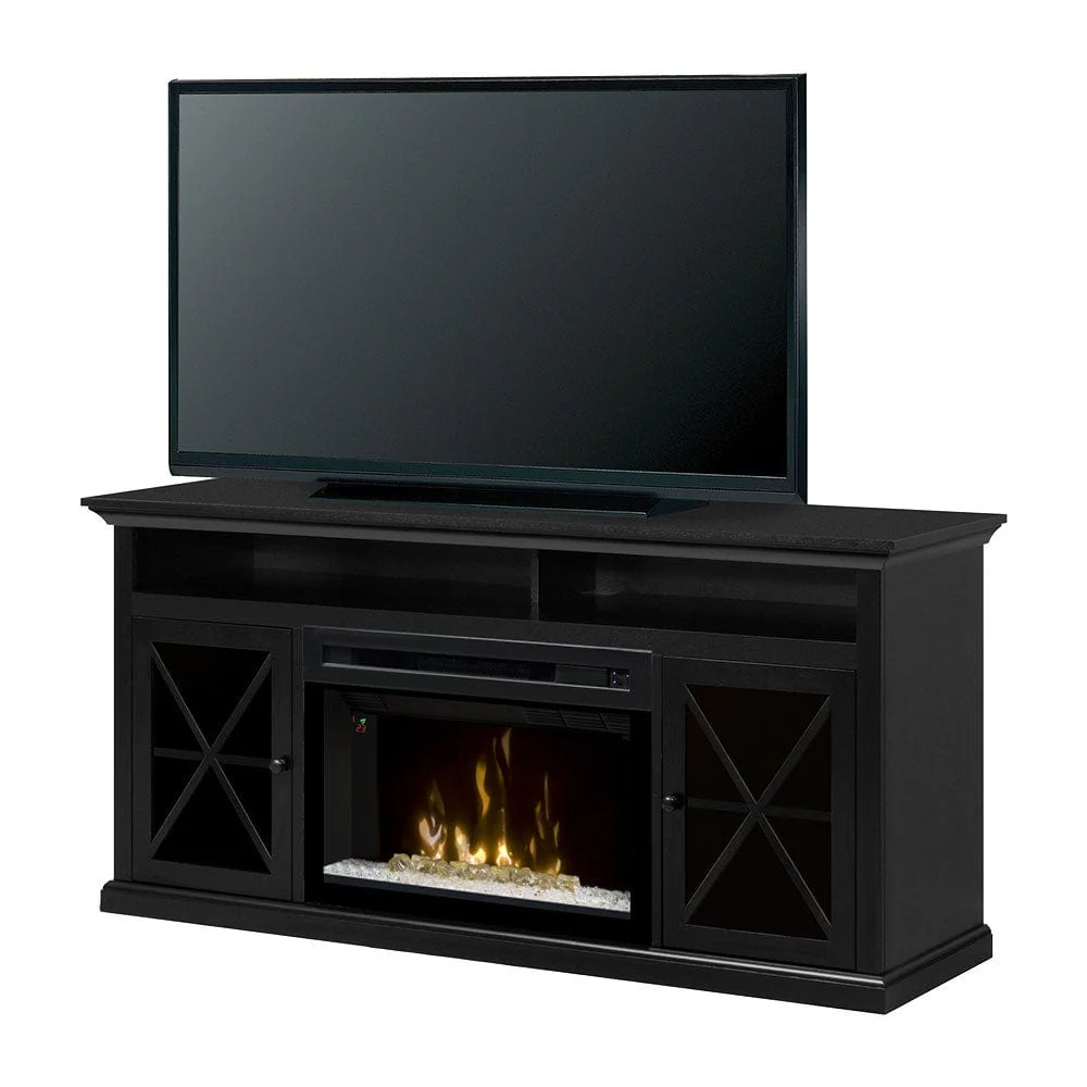 Newman Electric Fireplace Media Console w/ Acrylic Ice in Espresso