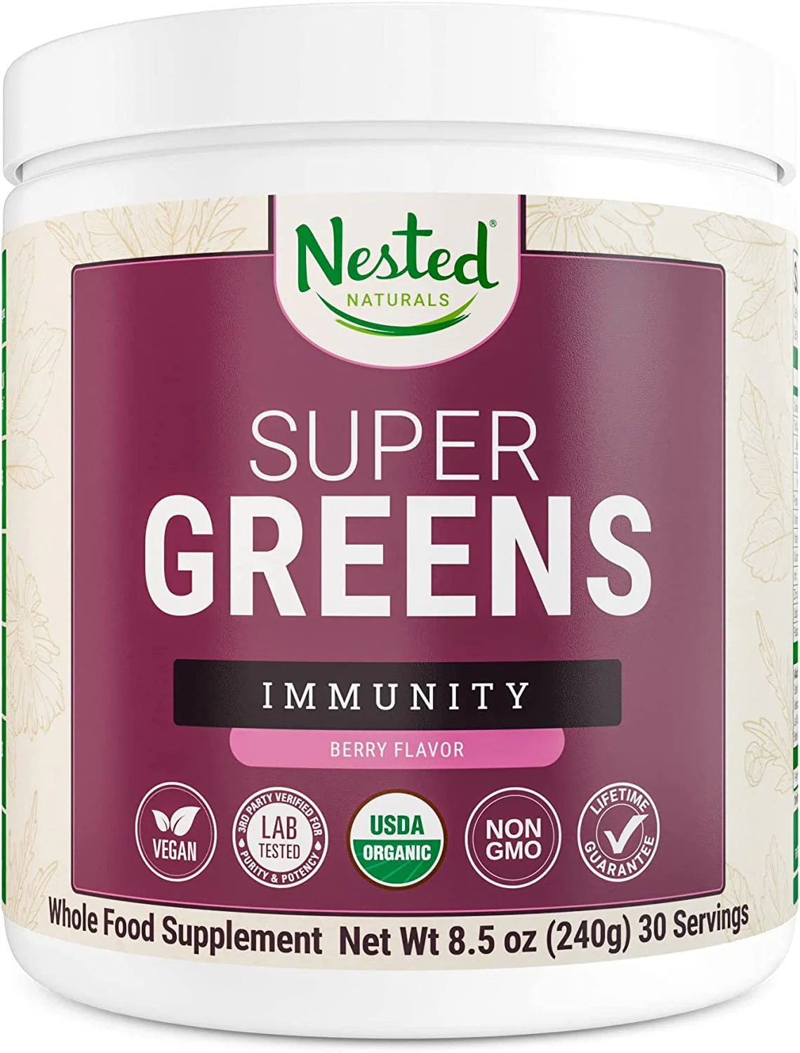 Green Superfood Powder, 100% USDA Organic Non-GMO Vegan