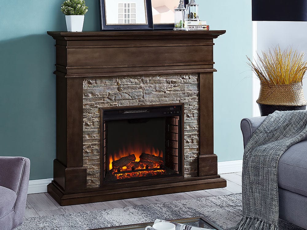 Hennington Electric Fireplace Mantel Package in Smoked Ash